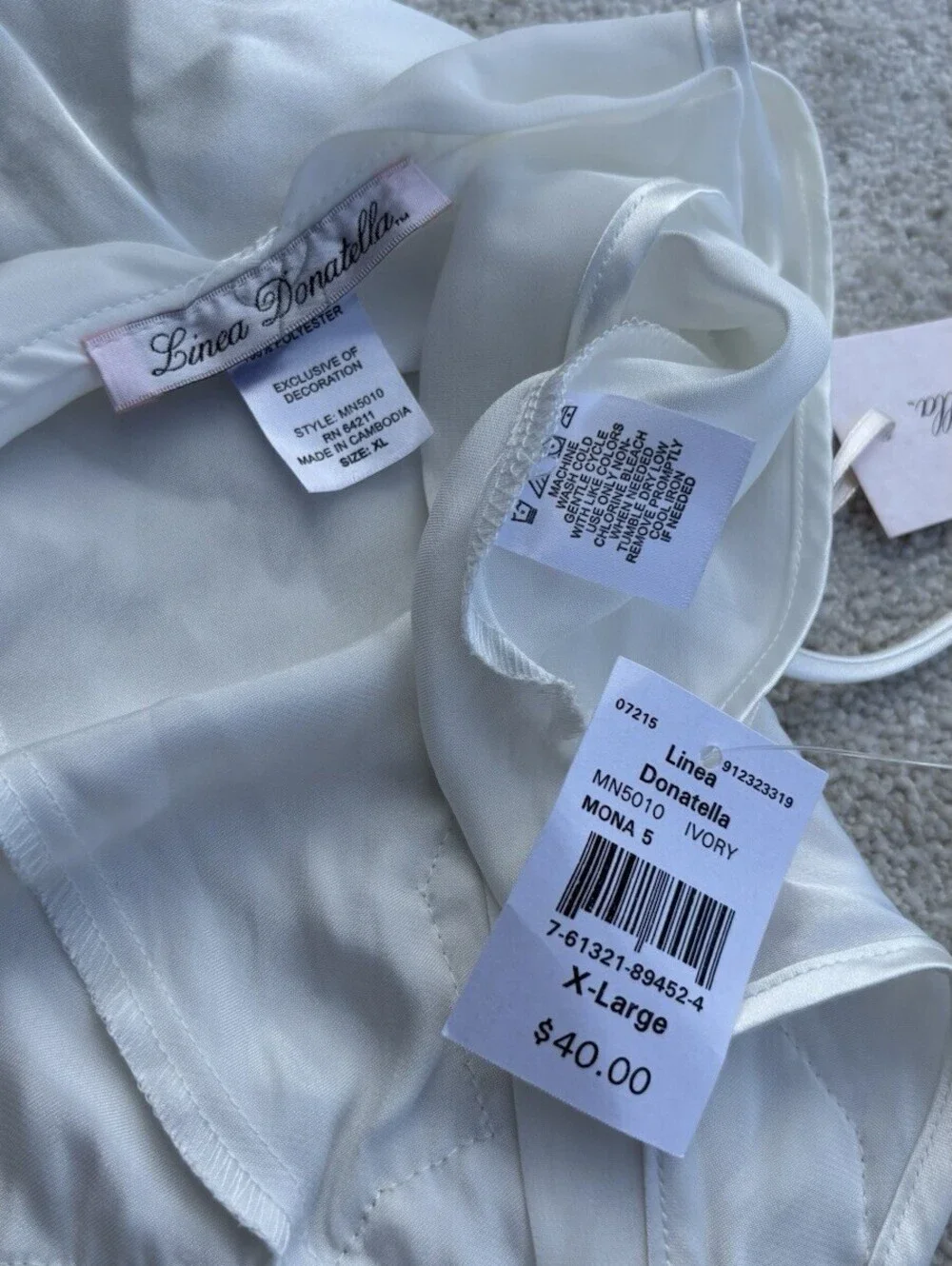 Linea Donatella Ivory Women’s Bridal Intimates Mona 5 MN5010 XL  RN 64211